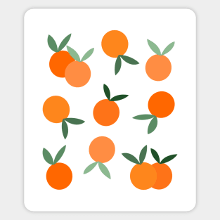 Orange Fruit Pattern with Green Leaves Sticker